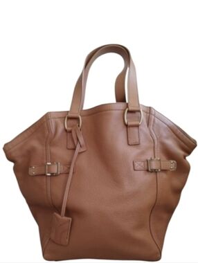 YSL Downtown Brown Deerskin Leather Bag